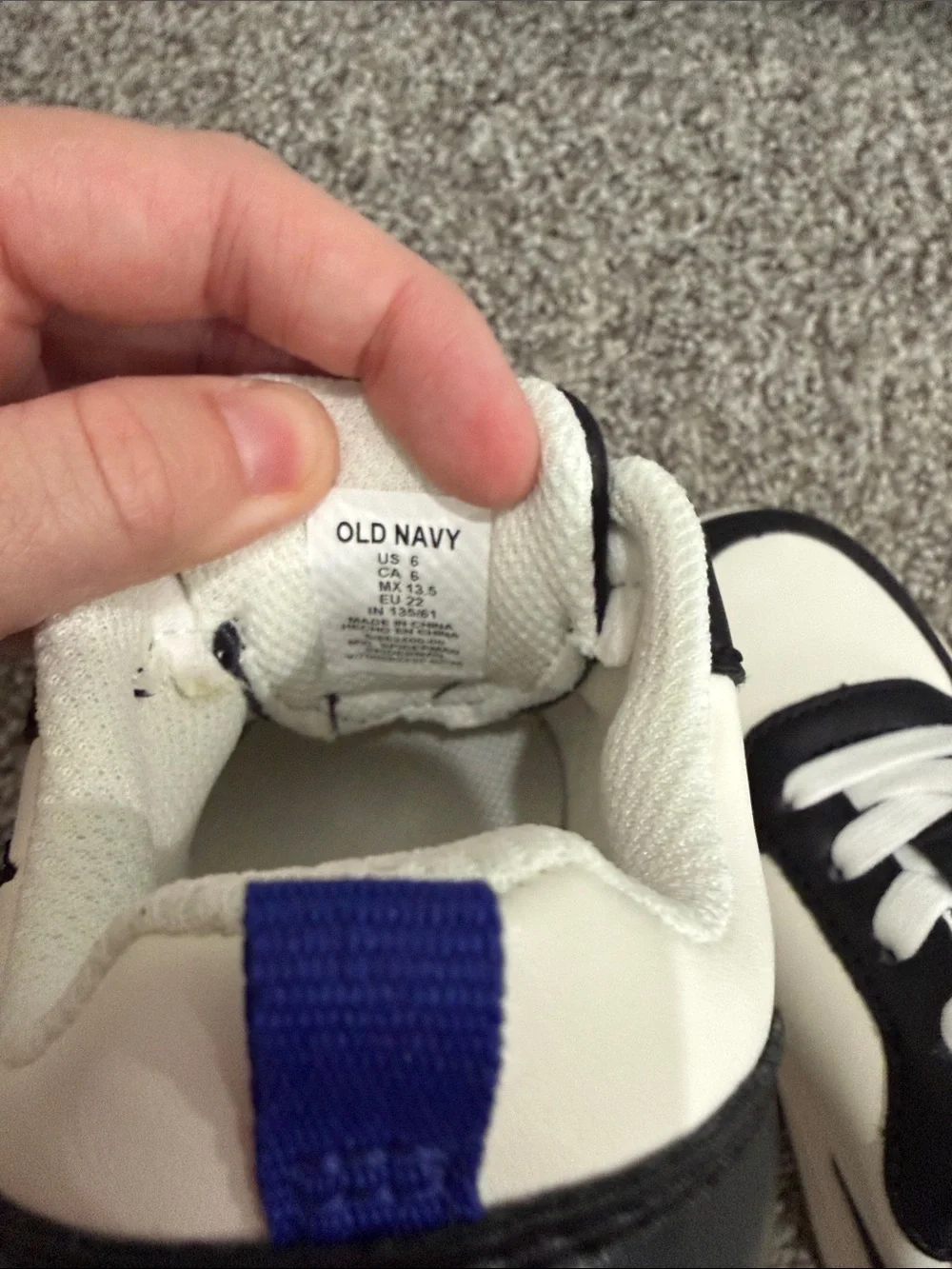 Old Navy Black and White Sneakers with Red Spiderman